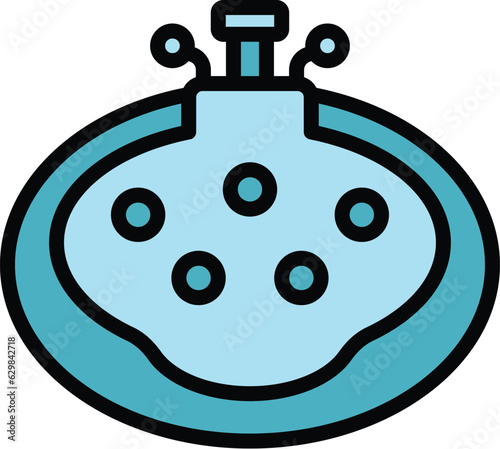 Bathroom spa icon outline vector. Physical therapy. Medical hydro color flat