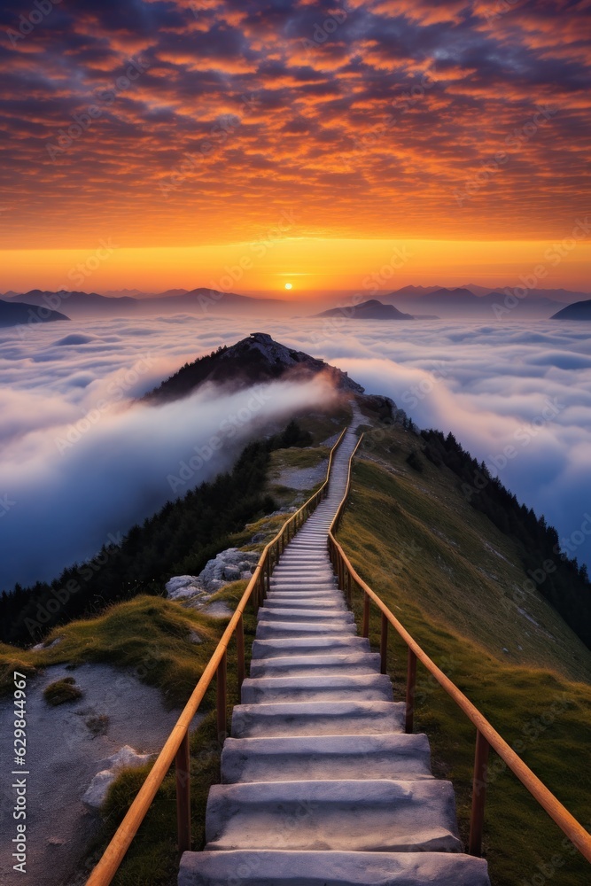 Way to Heaven in clouds