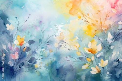 Watercolor floral background © ArtCookStudio