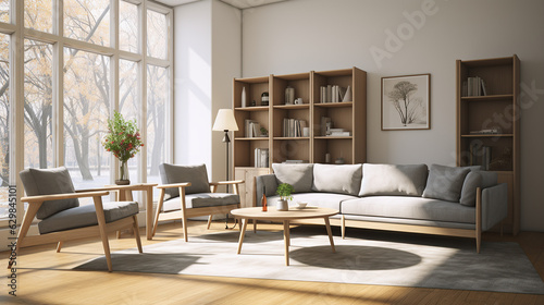 Stylish Living Room Interior Mockup  Modern Interior Design  3D Render  3D Illustration