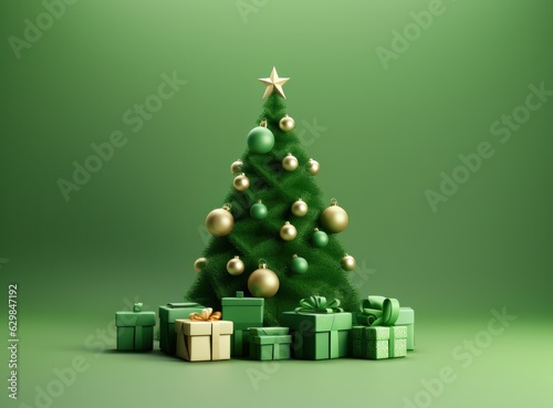 Christmas green tree background
