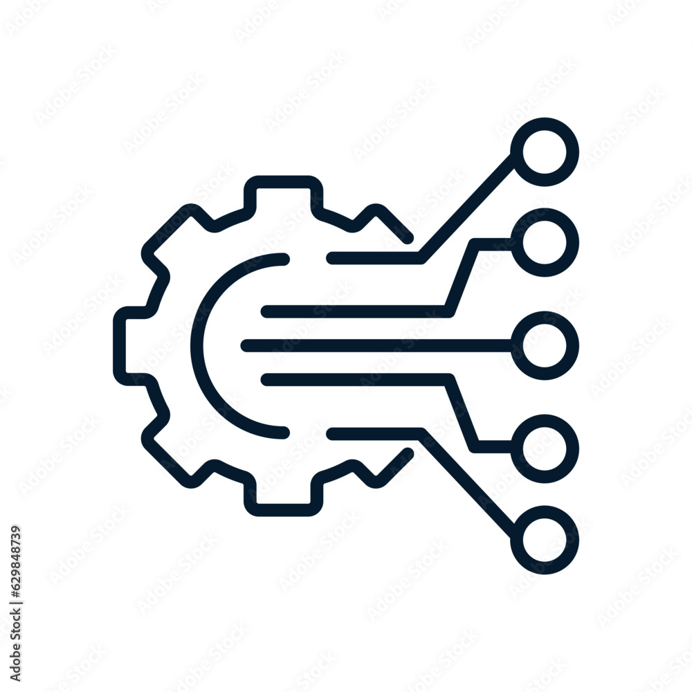Digital transformation concept. Vector icon isolated on white background.
