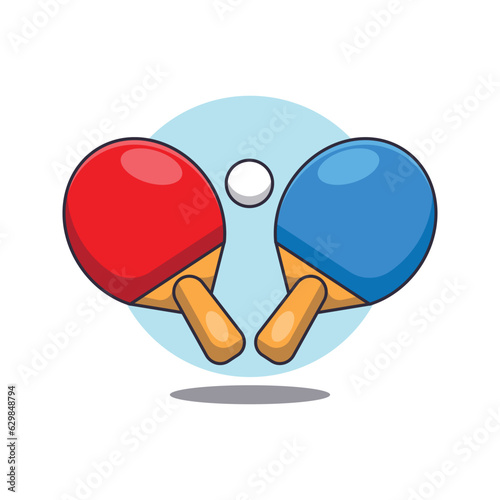 table tennis cartoon vector illustration. Vector cartoon Illustration suitable for poster, brochure, web, mascot, sticker, logo and icon.