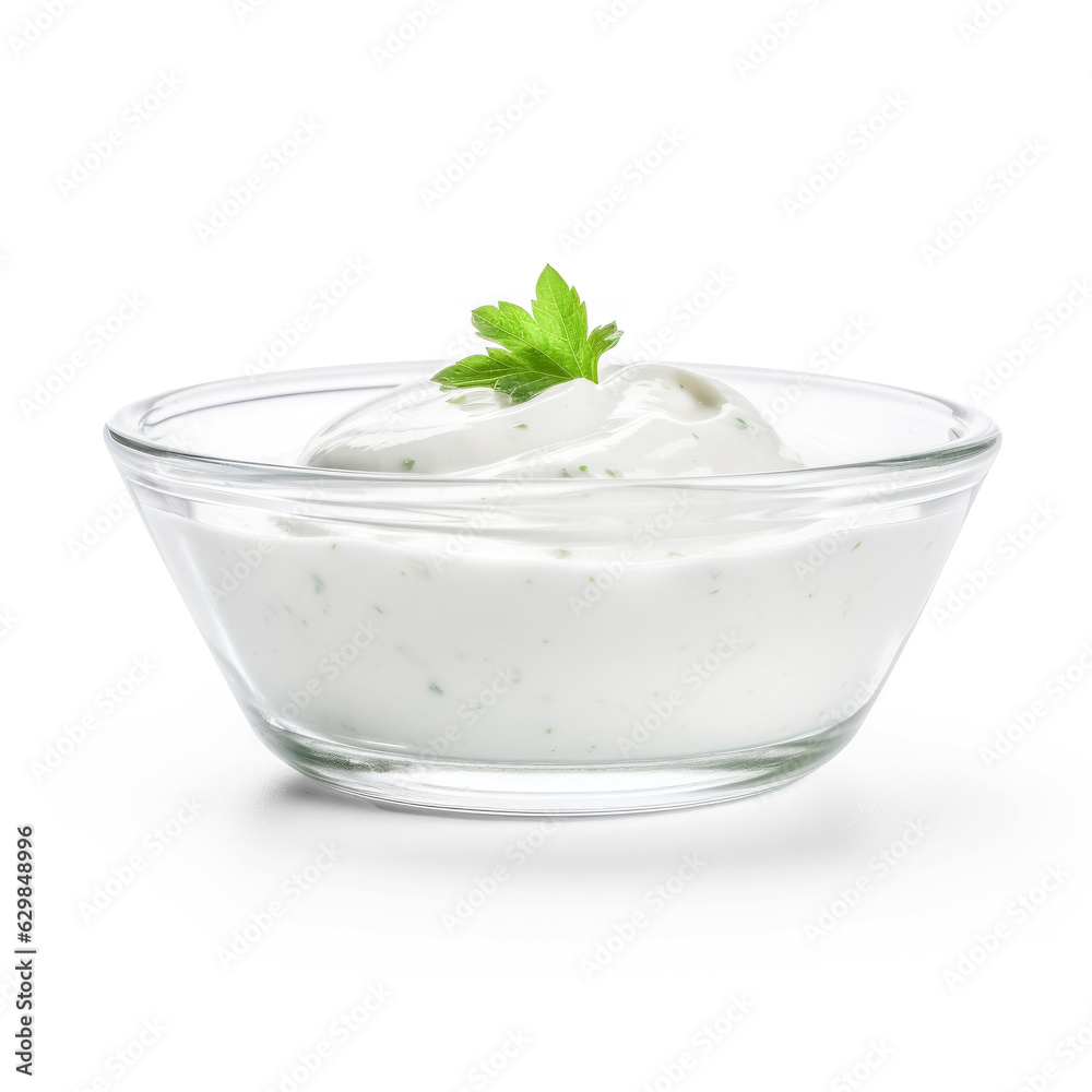 Ranch sauce in saucer side view isolated on transparent background Ranch sauce in saucer side view isolated on transparent background