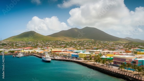 Port Zante in Basseterre town, St. Kitts And Nevis, Generative AI