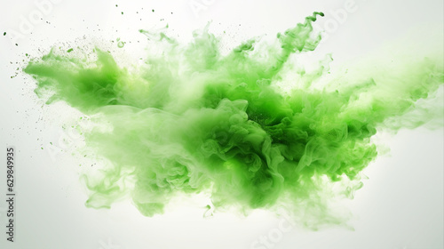 緑の抽象的な爆発 Green color abstract explosion. Created by generative Ai