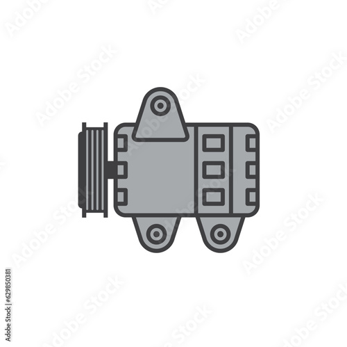 illustration of car air conditioning compressor.