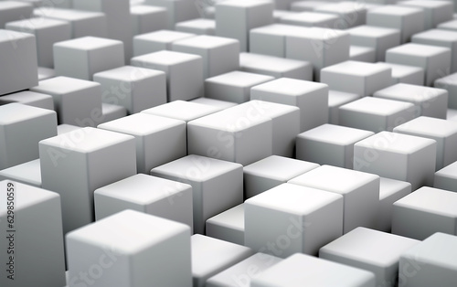 Abstract background with white cubes