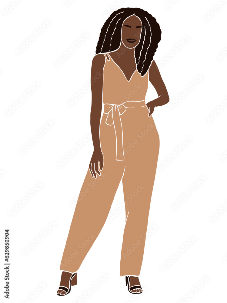 Abstract beautiful black woman illustration. Vector illustration. Abstract beautiful black woman illustration. Vector illustration.