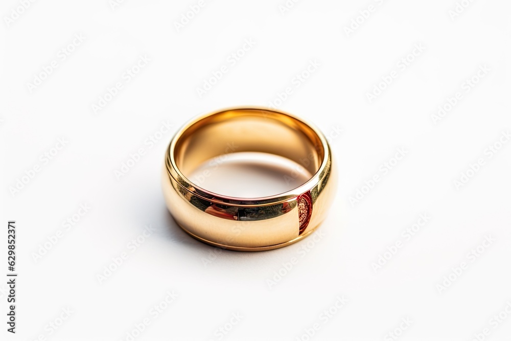 Luxurious Shiny Ring on Isolated White Background: Symbol of Modern Love and Romance Luxurious Shiny Ring on Isolated White Background: Symbol of Modern Love and Romance