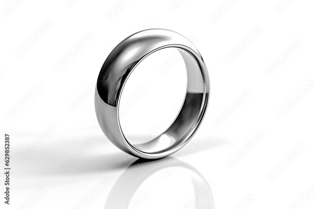 Luxurious Shiny Ring on Isolated White Background: Symbol of Modern Love and Romance Luxurious Shiny Ring on Isolated White Background: Symbol of Modern Love and Romance
