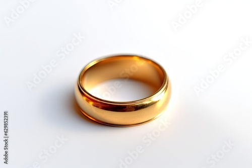 Luxurious Shiny Ring on Isolated White Background: Symbol of Modern Love and Romance