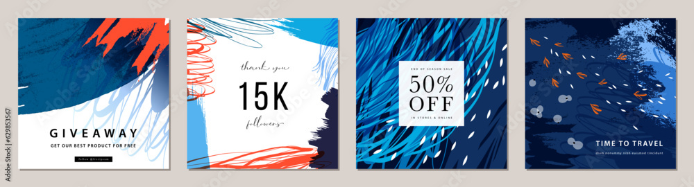 Abstract creative square art templates. Suitable for post in social ...