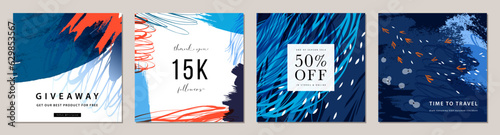 Abstract creative square art templates. Suitable for post in social networks,...