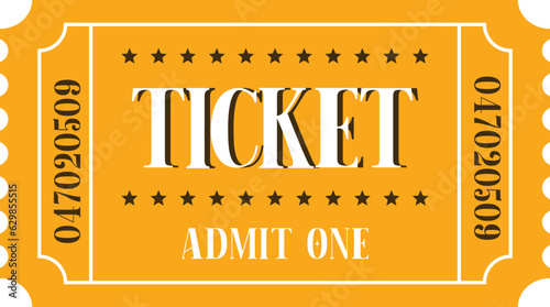 Isolated yellow vector ticket