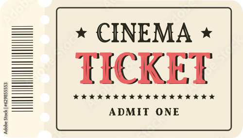 Isolated color cinema ticket