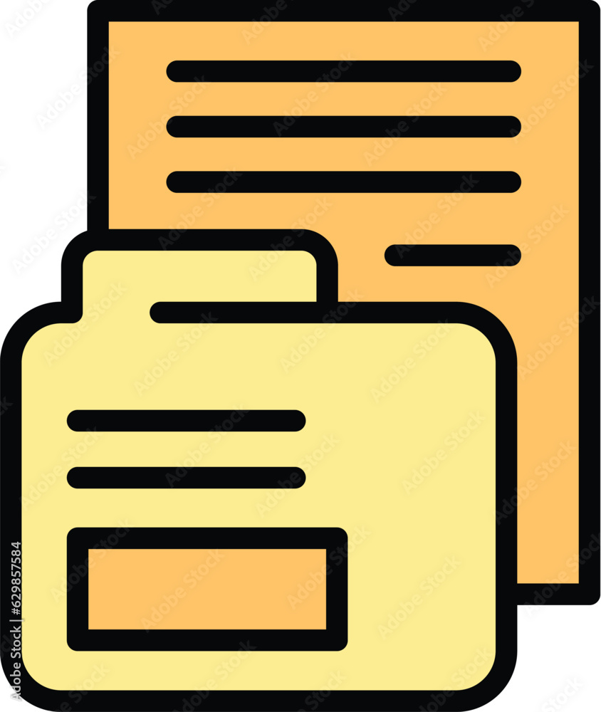 Folder case icon outline vector. Study research. Learn data color flat Folder case icon outline vector. Study research. Learn data color flat