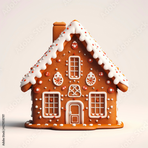 A beautiful fairy-tale Christmas gingerbread house. The concept of Christmas. 