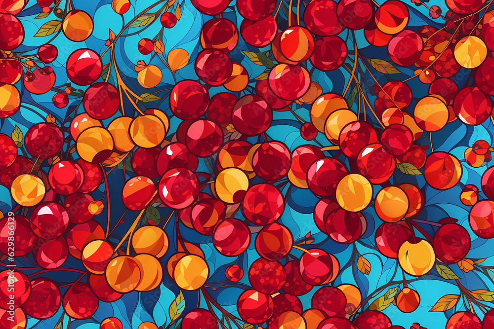 pattern with cherries pattern with cherries