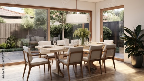 stylish botany interior dining room design, generative ai © Creative Station