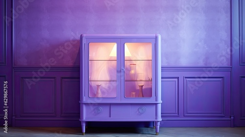 violet room very peri cabinet lamp, generative ai