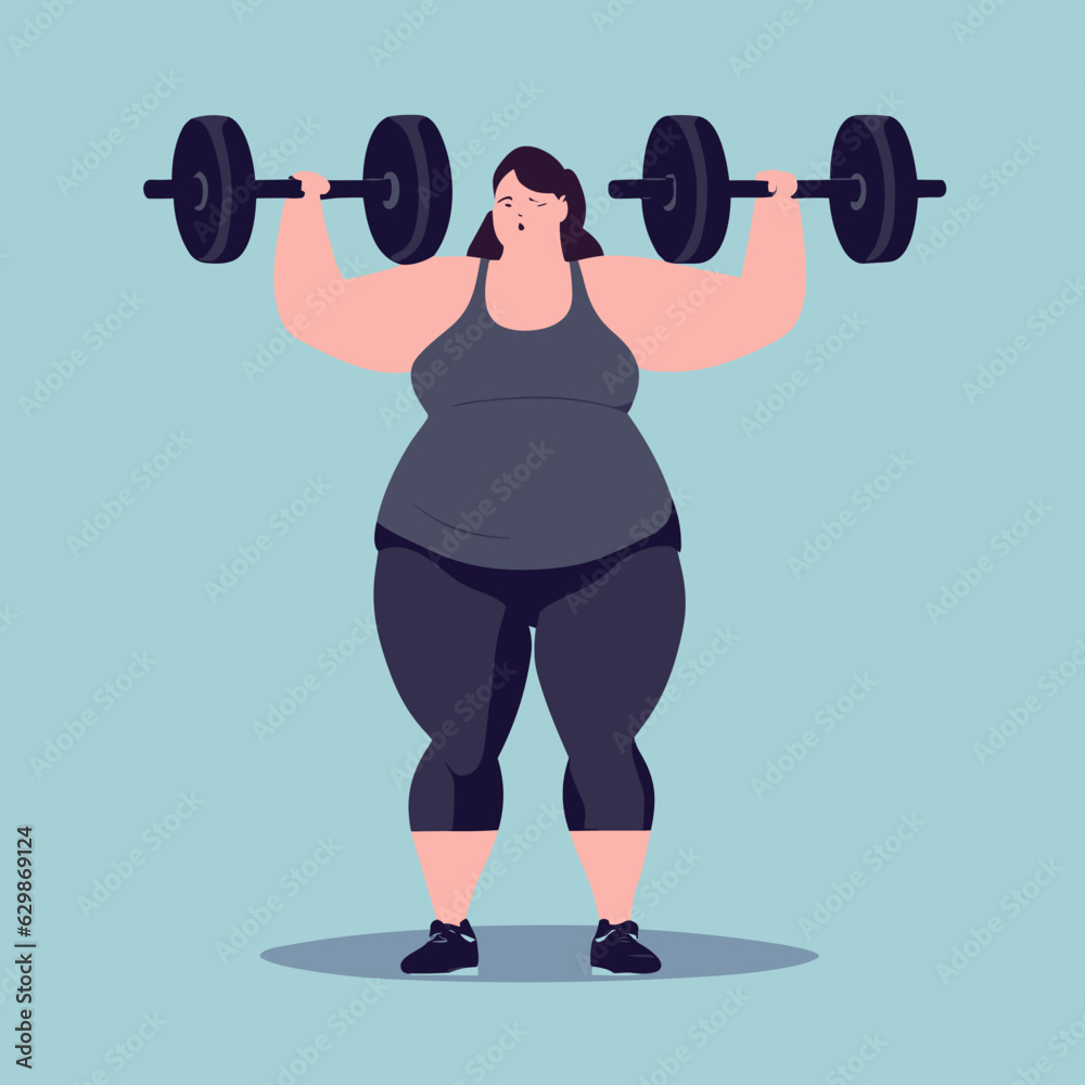 Obraz premium woman at the fitness gym doing sport body weightlifting