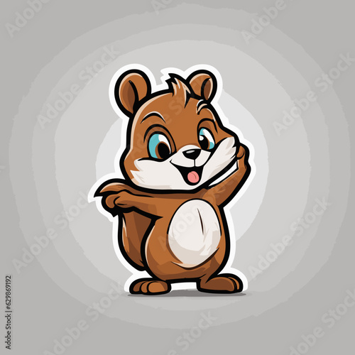 squirrel cartoon illustration  vector