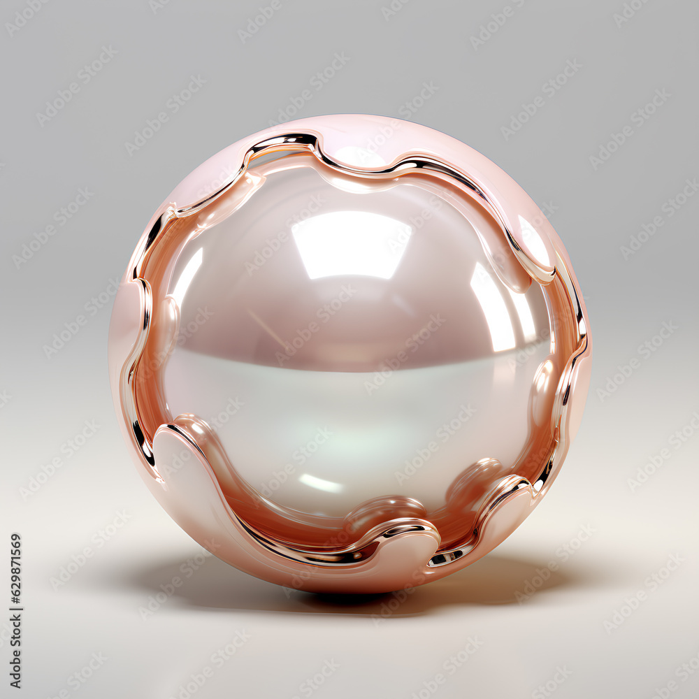 A rose colored pearl in a beautiful spherical peel