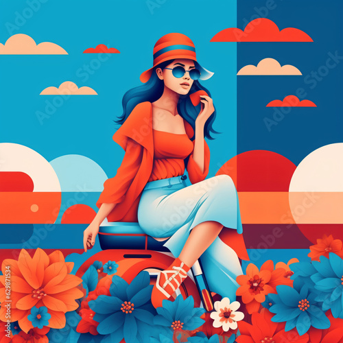 Instagram Background 4 Colours in Cartoonstyle
