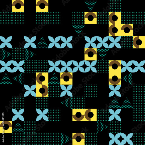 pattern with dots and square
