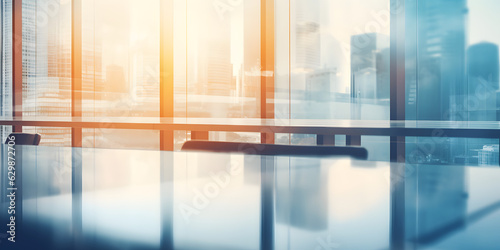 Beautiful blurred light modern office background. Business Work Room Concept. Beautiful professional sunlight lighting
