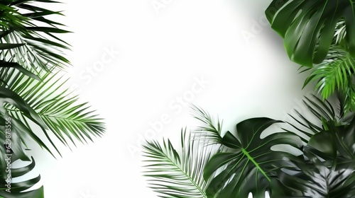 Palm leaves, isolated on white, Generative ai