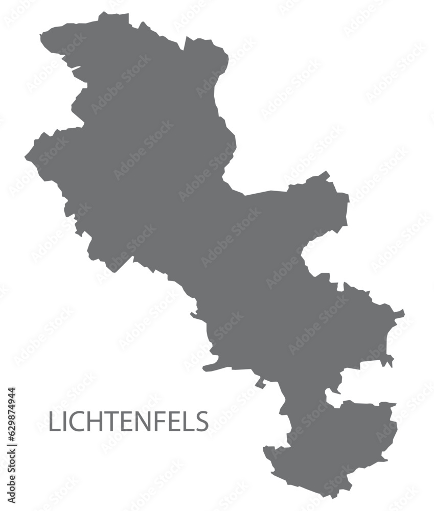Lichtenfels German city map grey illustration silhouette shape