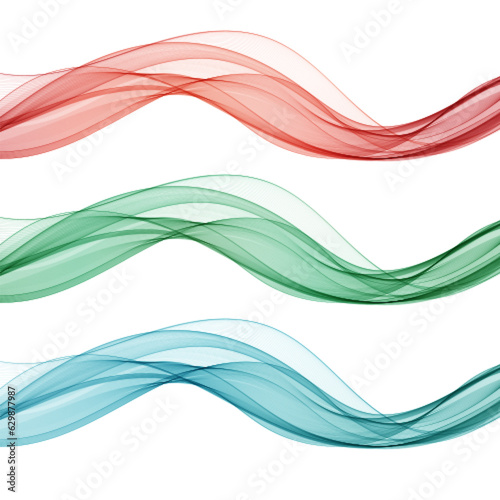 Set of colored waves. Wave pattern. Design element. eps 10