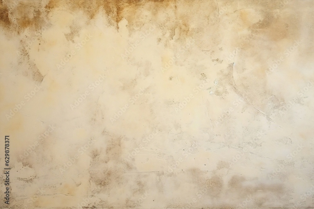 Generative AI : Cream concreted wall for interiors or outdoor exposed surface polished concrete. Cement have sand and stone of tone vintage, natural patterns old antique, design art work floor texture