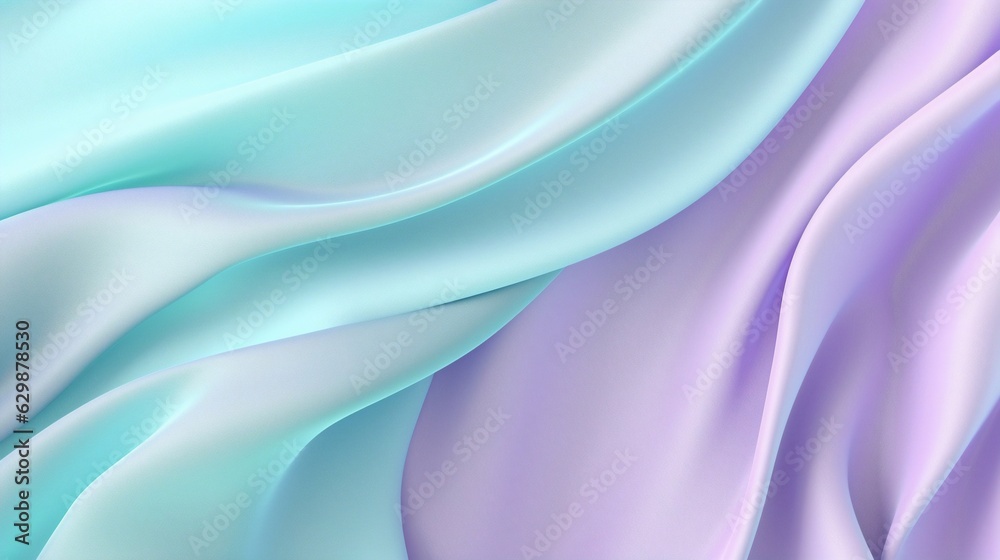Generative AI : Pastel Purple and Light Turquoise fabric cloth background texture