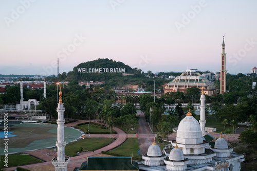 Obraz na płótnie Batam city view. Batam city view with text