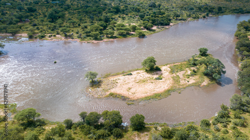 Aerial view of Nyerere national Park in Tanzania