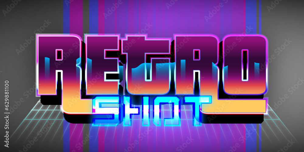 Old School 80s future shot retro futuristic shiny metallic editable text effect Old School 80s future shot retro futuristic shiny metallic editable text effect