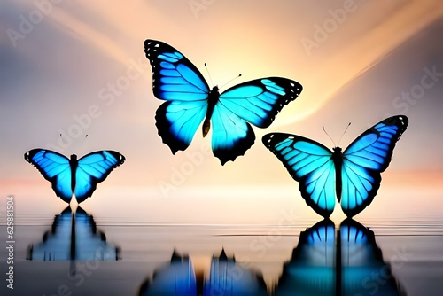 butterfly on the background generating by AI technology