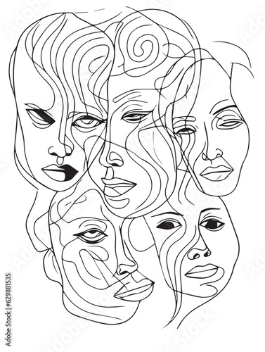 Symphony of Feminine Grace: Exquisite Hand-Drawn Portraits Celebrating the Beauty of Women 