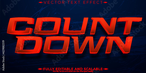 Time bomb text effect, editable game and countdown text style