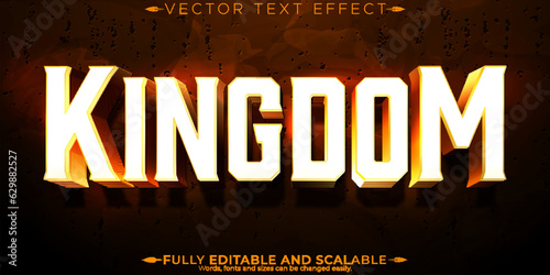 Kingdom metallic text effect, editable legend and warrior text style