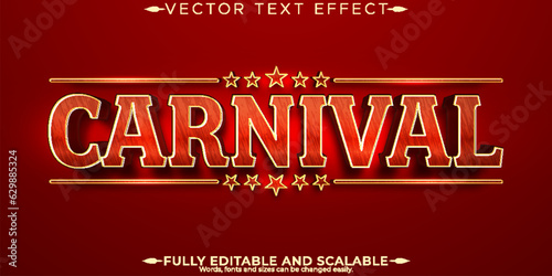 Editable text effect, carnival circus text style