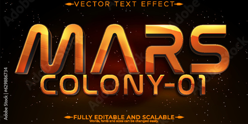 Mars space text effect, colony and galaxy text style