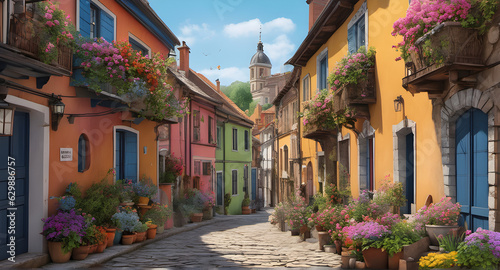 old europe flower street in the town © ali