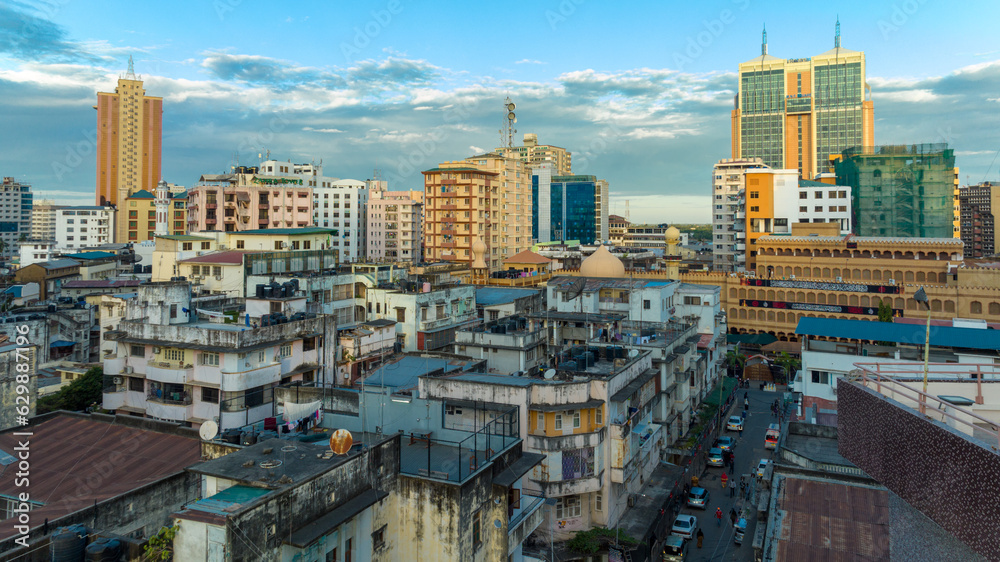 Aerial view of Dar Es Salaam city in Tanzania