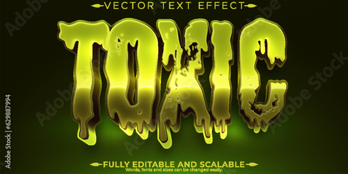 Toxic text effect, editable trash and chemical text style