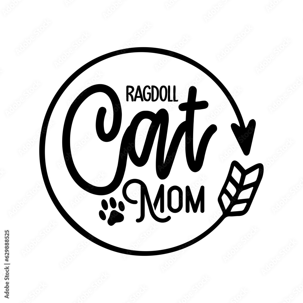 Fototapeta premium Ragdoll Cat Mom SVG