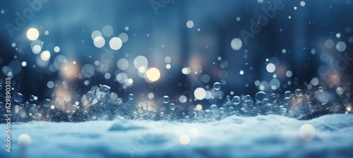 Frozen snow winter dew. Christmas and new year event concept. Generative AI technology.